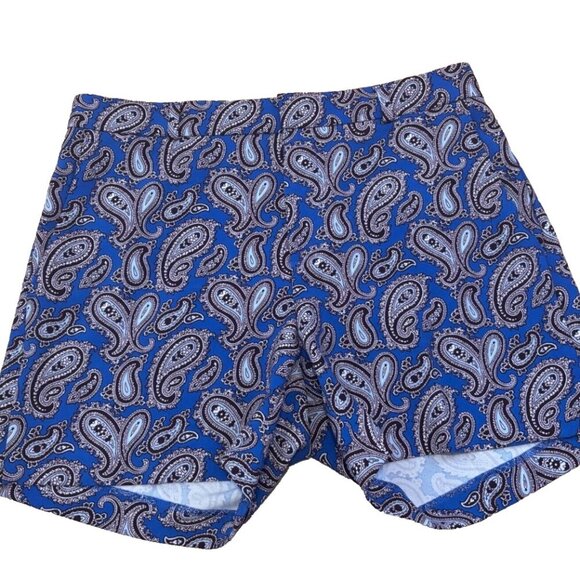 Banana Republic Paisley Shorts Ryan Fit Blue Sz 8 Preppy Classic Pattern Print - Picture 1 of 3
